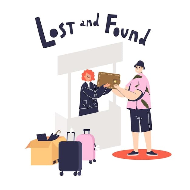 Illustration of a guy returning a lost wallet